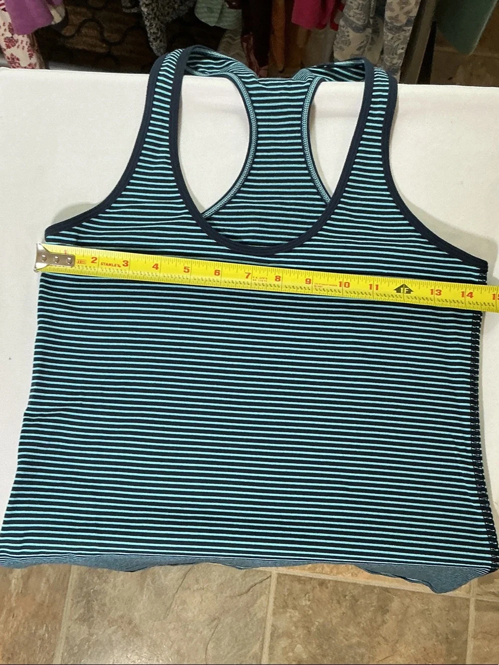 Lululemon Striped Racerback Tank Top Blue Medium (No Tag)